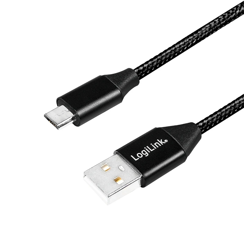 Image of LogiLink CU0143 USB cable USB 2.0 0.3 m USB A Micro-USB B Black