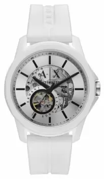 Image of Armani Exchange AX1729 BANKS Automatic Silver Skeleton Watch