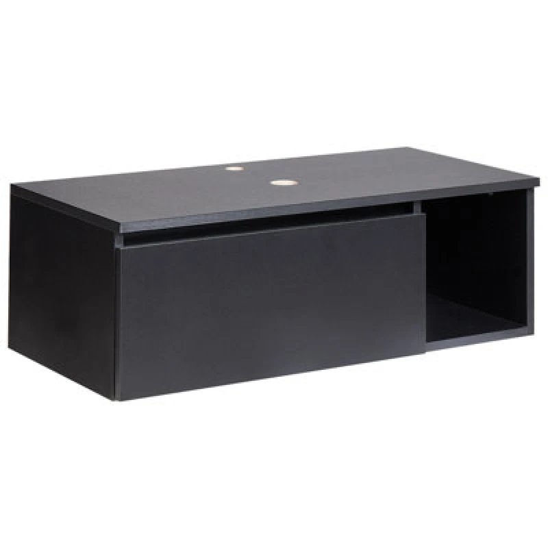 Image of Beliani Wall Mounted Vanity Unit Rupanco 80 Cm Black