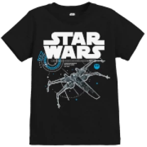 Image of Star Wars The Last Jedi X-Wing Kid's Black T-Shirt - 11 - 12 Years - Black