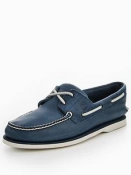 Image of Timberland Classic 2 Eyelet Boat Shoe Navy Size 6 Men