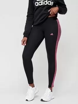 Image of Adidas Sportswear Essentials Sports Leggings, Black/Pink, Size 2Xs, Women