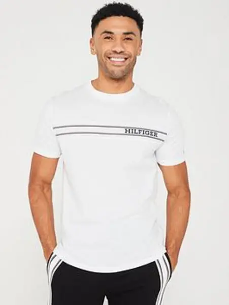 Image of Tommy Hilfiger Chest Logo Loungewear T-Shirt - White Size XL Men