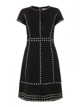 Image of Michael Kors Short sleeve embellished dress Black