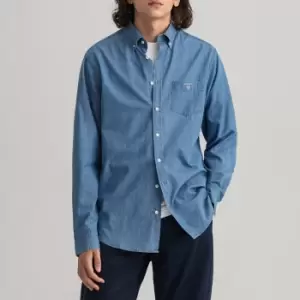 Image of Cotton Chambray Shirt in Regular Fit