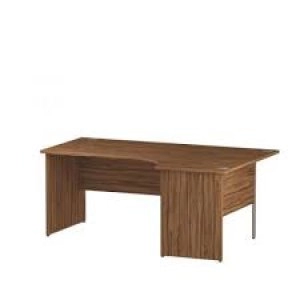 Image of Trexus Radial Desk Right Hand Panel End Leg 18001200mm Walnut Ref