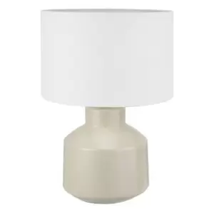 Image of Orton Scandi Crackle Effect (inc. Shade) Table Lamp Cream