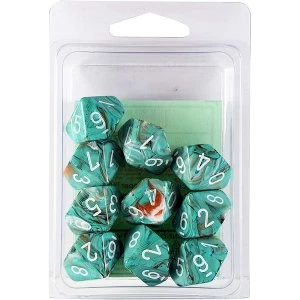 Image of Chessex Ten D10 Set - Marble Oxi Copper/White