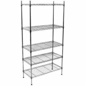 Image of Oypla - 5 Tier Heavy Duty Steel Wire Rack Shelf Storage Shelving Unit 75x45x150cm