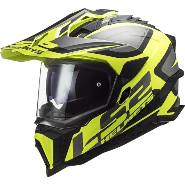 Image of LS2 MX701 Explorer Alter Matt Black Hi-Vis Yellow ECE 22.06 Adventure Helmet Size XS