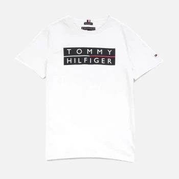 Image of Tommy Hilfiger Boys' Logo T-Shirt - White - 10 Years