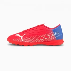 Image of PUMA Ultra 4.3 TT Mens Football Boots, Sunblaze/White/Bluemazing Size 9 Shoes