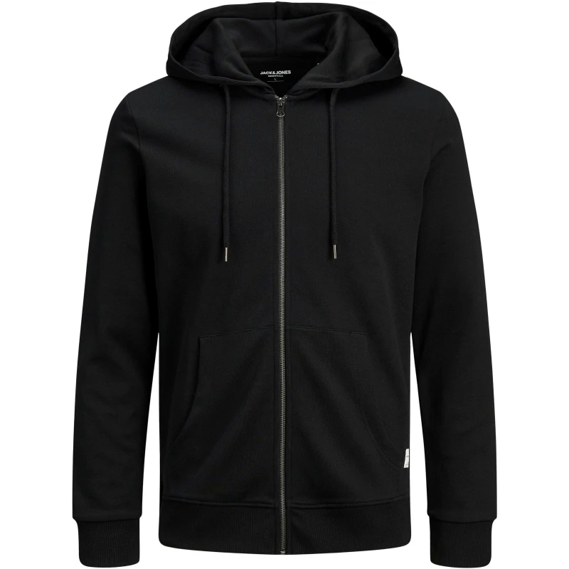 Image of Jack and Jones Basic Zip Up Hoodie - Black XS