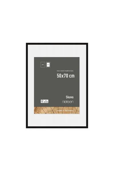 Image of Nielsen Skava 50 x 70cm Wooden Picture Frame With 40x60cm Mount & Glass Front Black
