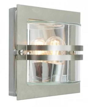 Image of 1 Light Outdoor Frosted Wall Light Stainless Steel IP65, E27