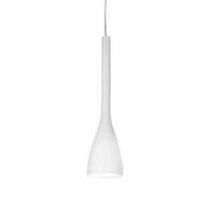 Image of Flut 1 Light Small Ceiling Pendant White, E14