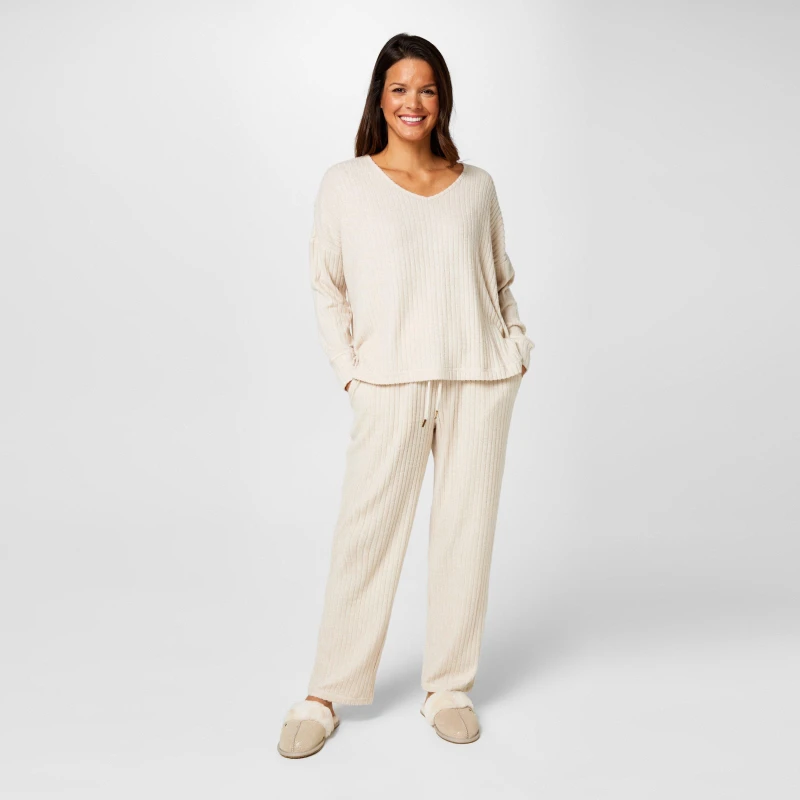 Image of Biba Biba Ribbed PJ Set - Neutral Neutral 10
