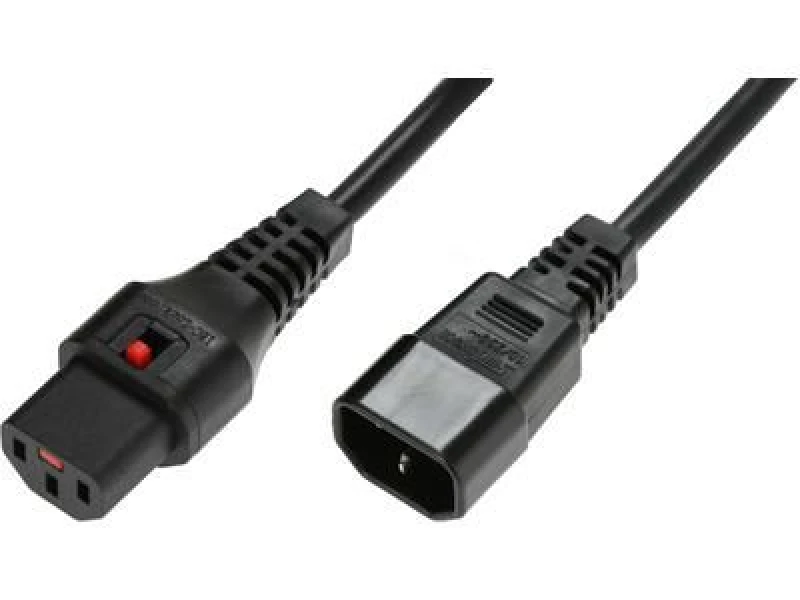 Image of Cablenet Cablenet 3m IEC C14 - IEC C13 IEC Lock Black PVC 1.0mm Power Leads 42-3012