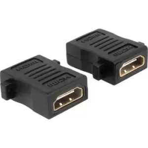 Image of Delock 65509 HDMI Adapter [1x HDMI socket - 1x HDMI socket] Black screwable, gold plated connectors