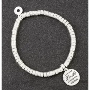 Image of Rings Sentiment Silver Plated Bracelet Smile