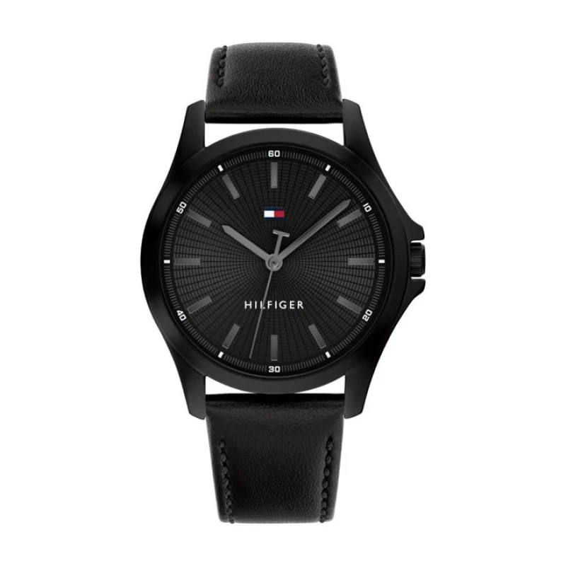 Image of Tommy Hilfiger 1792190 Black Leather Strap Watch - W95362