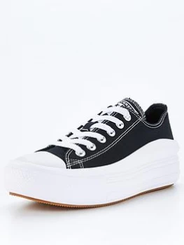 Image of Converse Chuck Taylor All Star Move Ox Plimsoll - Black, Size 3, Women
