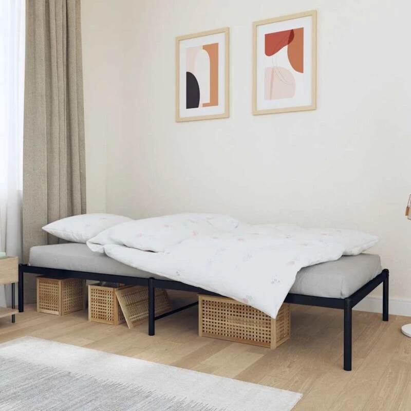 Image of VIDAXL Metal Bed Frame without Mattress Black 90x200cm Vidaxl 8720845720810