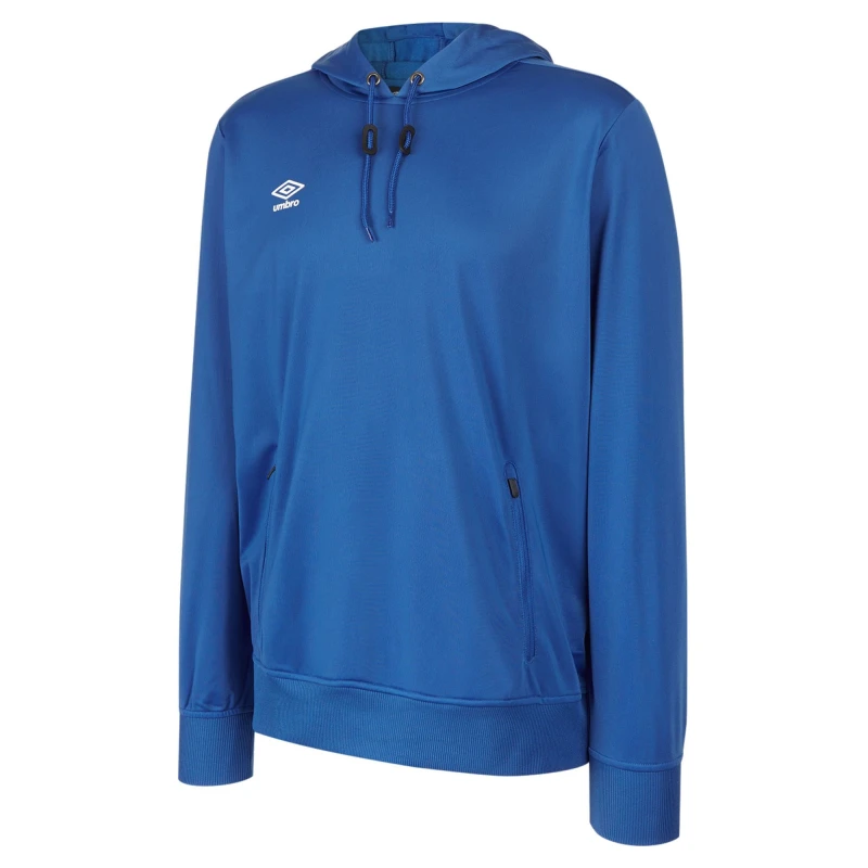 Image of Umbro Club Essential Polyester Drawstring Hoodie in Blue Size: 11-12 Years Blue Unisex 11-12 Years