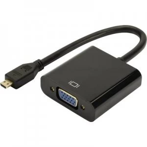 Image of Digitus HDMI / VGA Adapter [1x HDMI socket D Micro - 1x VGA socket, Jack socket 3.5 mm] Black 10.00 cm