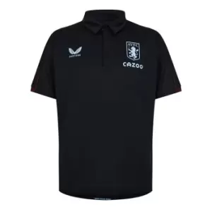 Image of Castore Aston Villa Mens Staff Travel Polo - Black