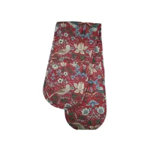 Image of William Morris Strawberry Thief Red Double Oven Glove