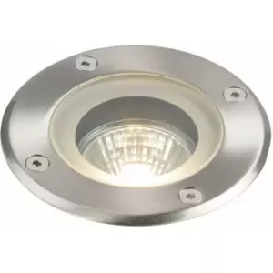 Image of Loops - IP65 Outdoor LED Ground Light GU10 Bulb Round Steel Flush Walk Over Floor Lamp