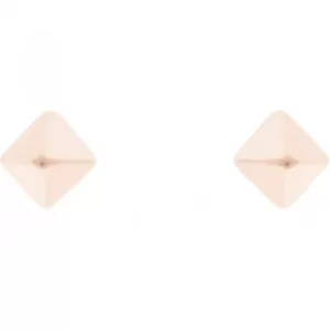 Image of Ladies Karen Millen Rose Gold Plated Geo Stud Earrings