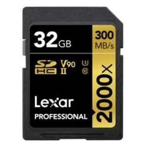 Image of Lexar Professional 2000X 32GB SDHC Memory Card