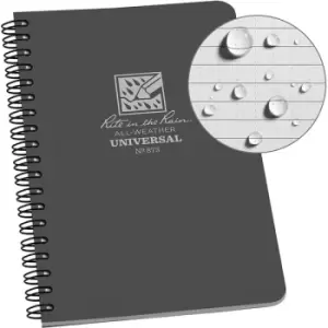 Image of Rite in the Rain Universal Notebook, Side Spiral Bound, 4?" x 7" (32 Sheets) Grey / Grey