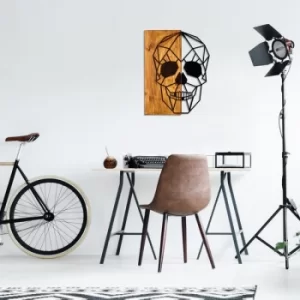 Image of Skull Walnut Black Decorative Wooden Wall Accessory