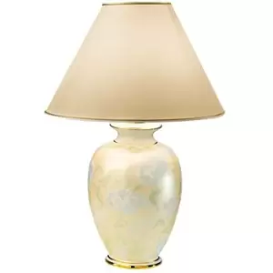 Image of Kolarz GIARDINO - Lifestyle Fabric Tapered Shade Table Light Polished Gold, 1x E27