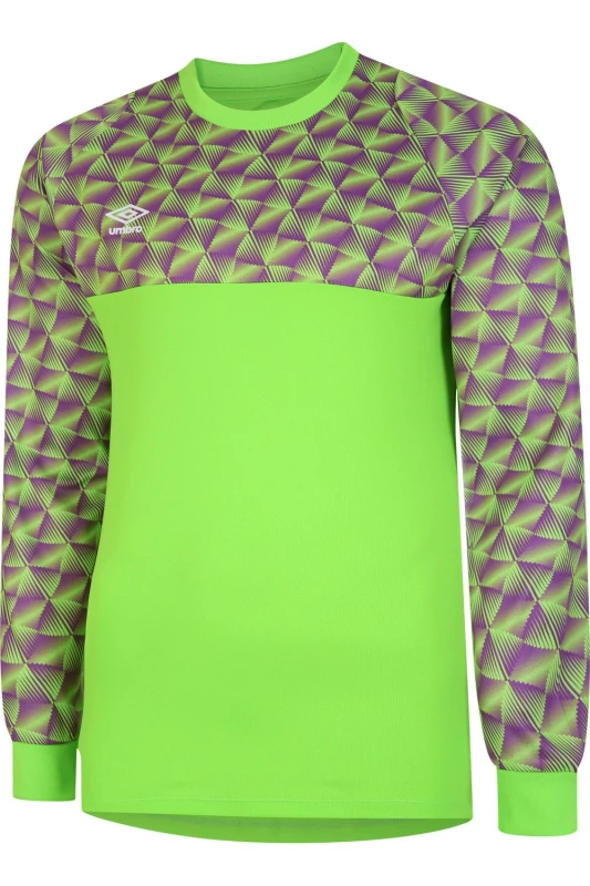 Image of Umbro Flux Long-Sleeved Goalkeeper Jersey in Bright Green Size: 13 Years Bright Green Unisex 13 Years