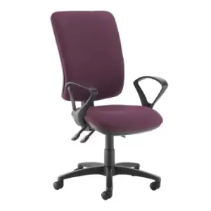 Image of Dams MTO Senza Extra High Back Operator Chair with Fixed Arms - Diablo Pink