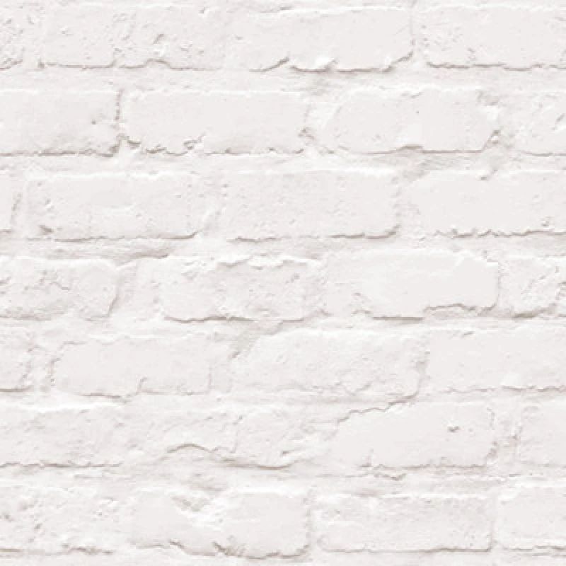 Image of Grandeco Rustic Painted Brick Textured Wallpaper, White