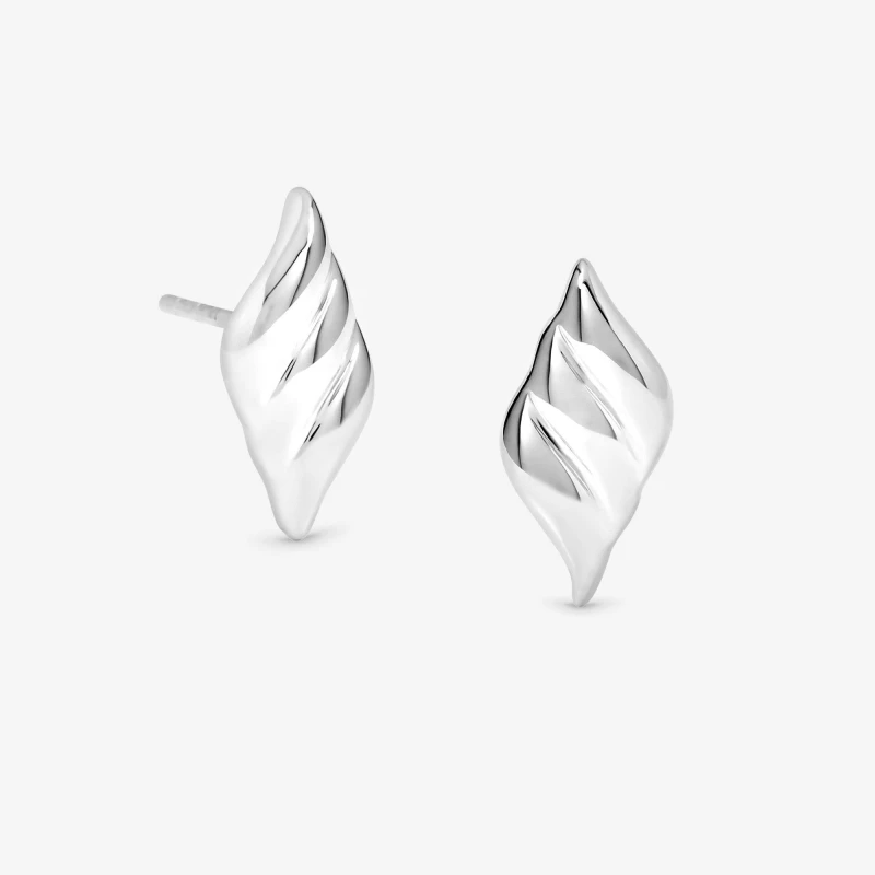 Image of Simply Silver Sterling Silver 925 Triple Wave Stud Earrings Stud Earrings One Size Silver 73393511000