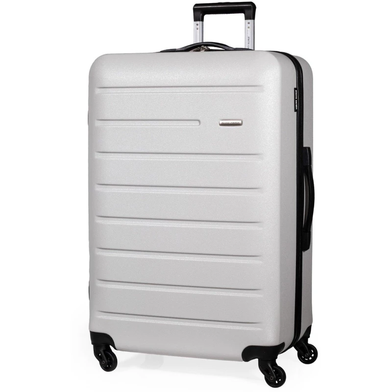 Image of Pierre Cardin Voyager Hard Shell Travel Suitcase Cabin Luggage Light Grey unisex Medium