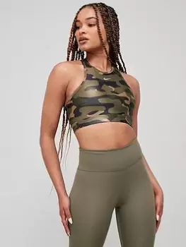 Image of Nike Medium Support Swoosh Bra - Olive Size 2XL, Women