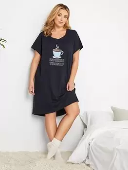 Image of Yours Espresso elf Nightdress, Navy, Size 22-24, Women