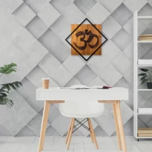 Image of Yoga Walnut Black Decorative Wooden Wall Accessory