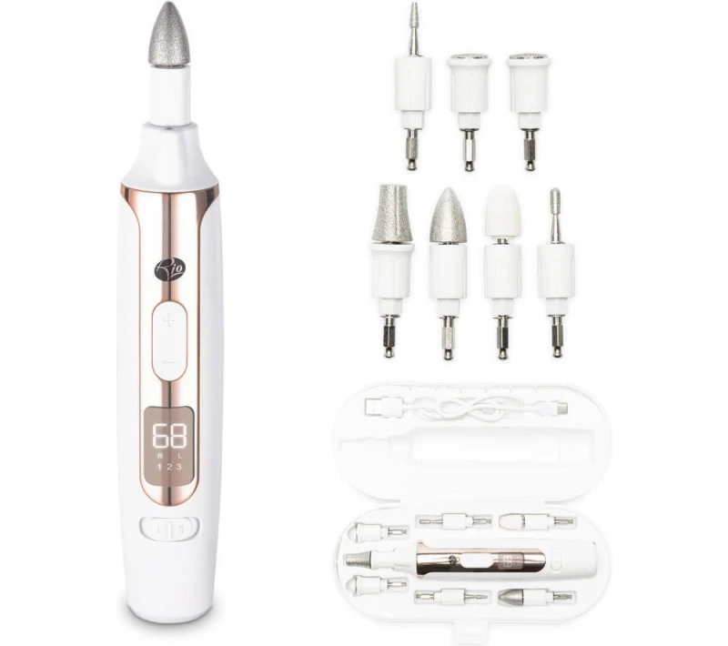 Image of RIO NAPP Precision Pro Electric Nail File, White,Gold 5019487088260