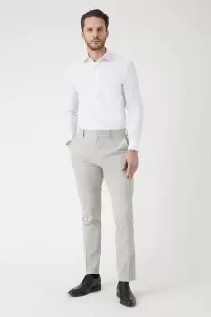 Image of Slim Fit Stone Pow Check Suit Trousers