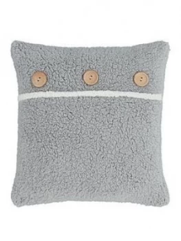 Image of Catherine Lansfield So Soft Buttoned Sherpa Cushion
