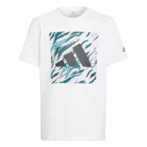 Image of adidas 3Bar T Shirt Junior Boys - White