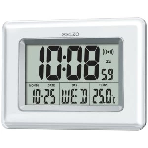 Image of Seiko Digital LCD Clock - White
